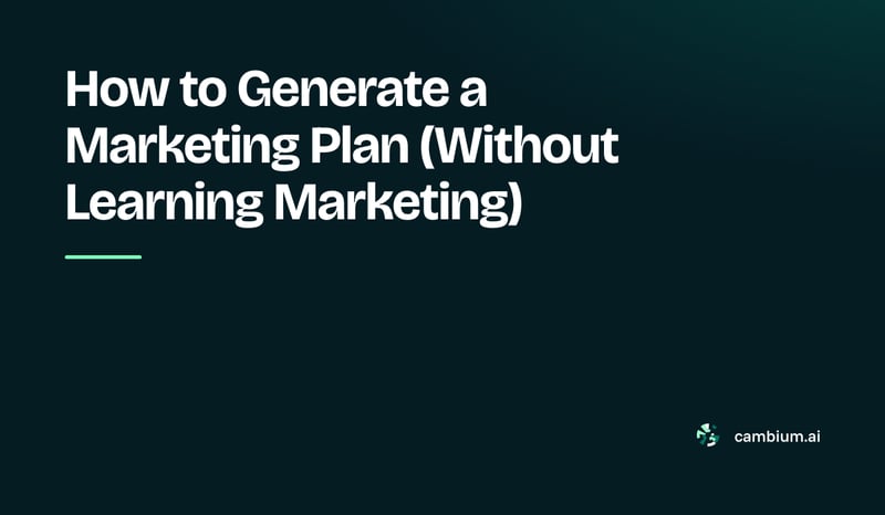 How to Generate a Marketing Plan (Without Learning Marketing)