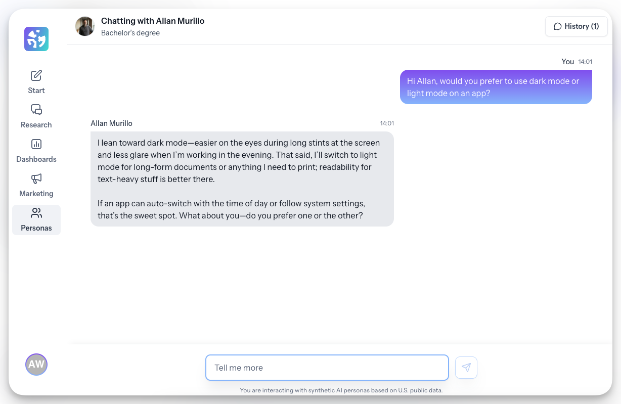 Cambium AI - Product chat with persona