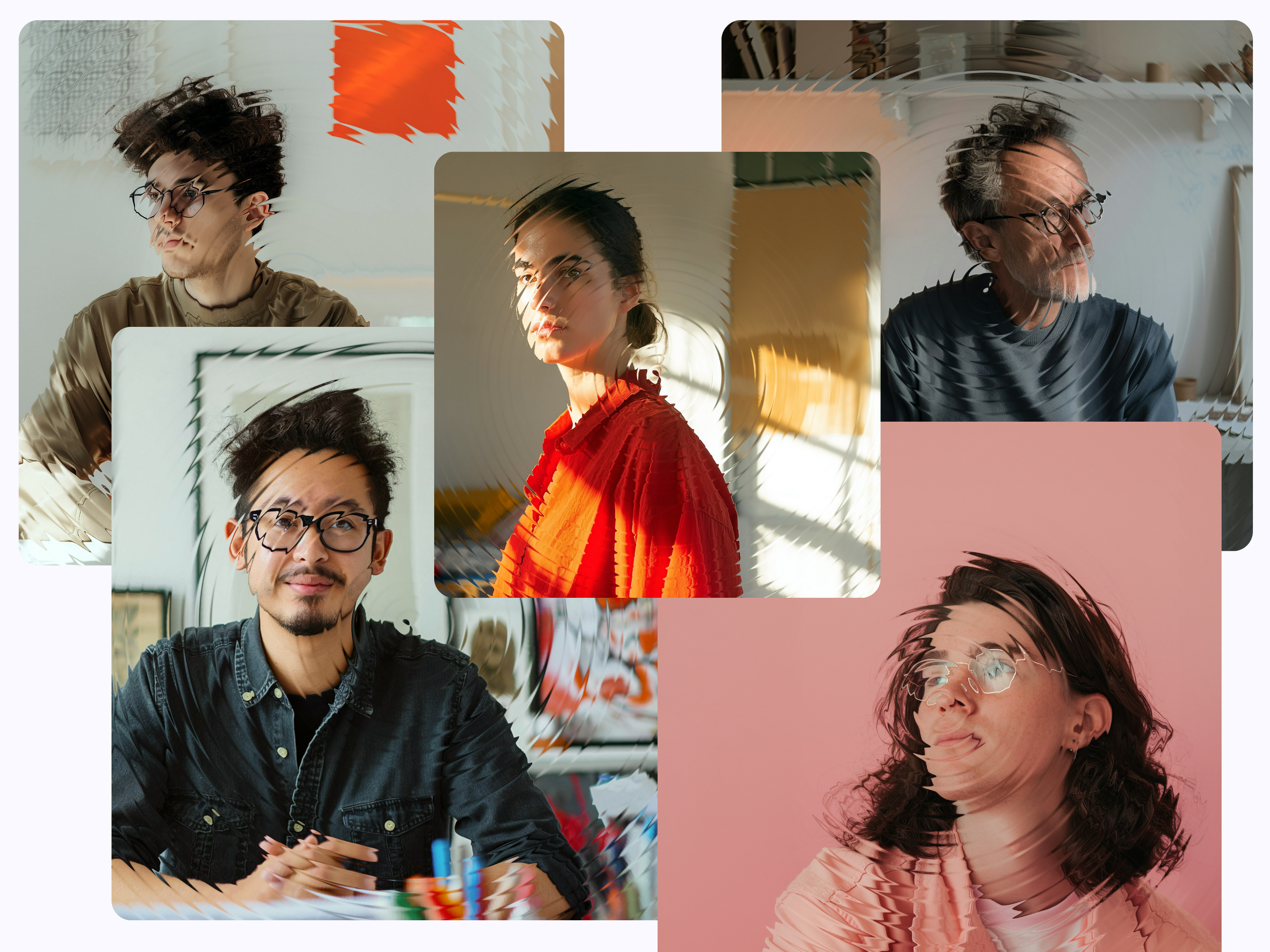 5 images of people 