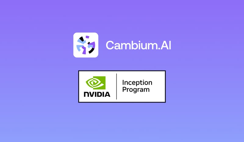 Cambium AI and NVIDIA logo on a blue and purple background 