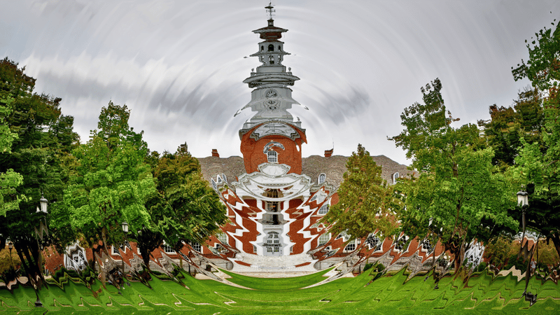 U.S. University with a distorted filter