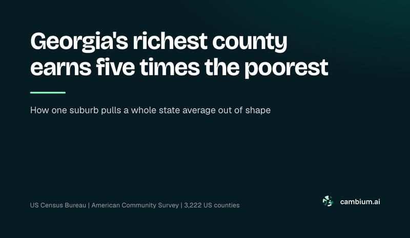 Georgia's richest county earns five times the poorest