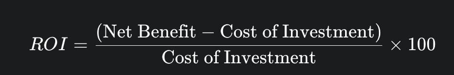 ROI formula