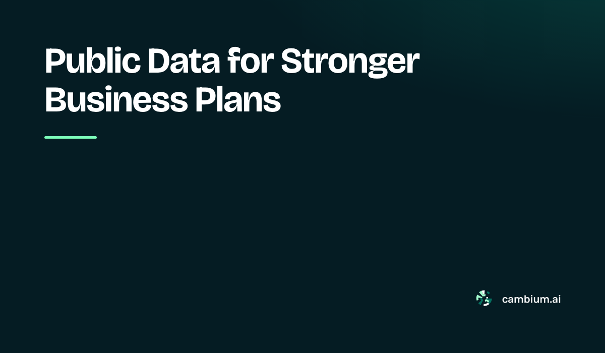 Public Data for Stronger Business Plans