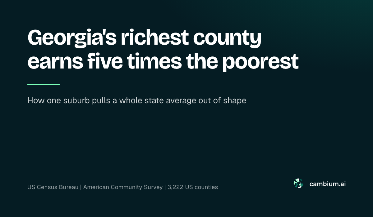 Georgia's richest county earns five times the poorest