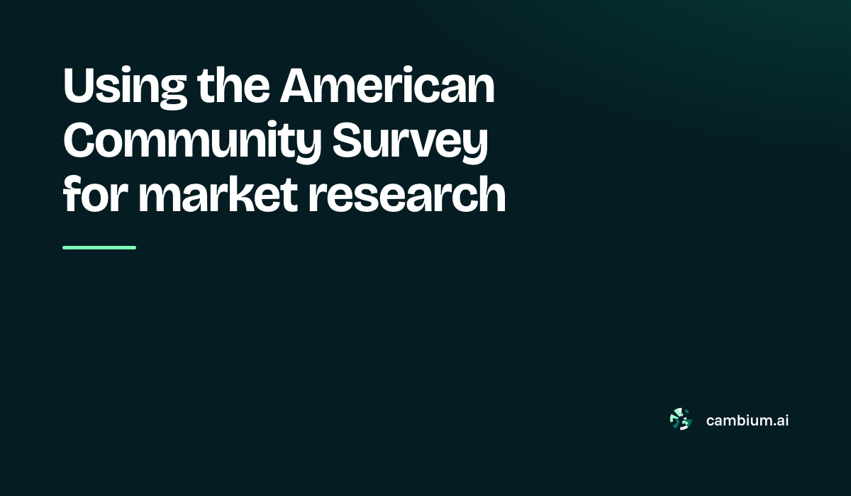 Using the American Community Survey for Market Research